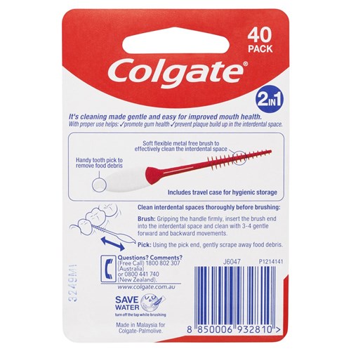 Colgate SOFT Interdental Brush and Pick 8 x Packs of 40 Picks
