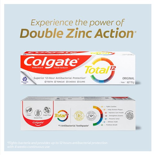 Colgate Total Original Fluoride Toothpaste 115g x 12