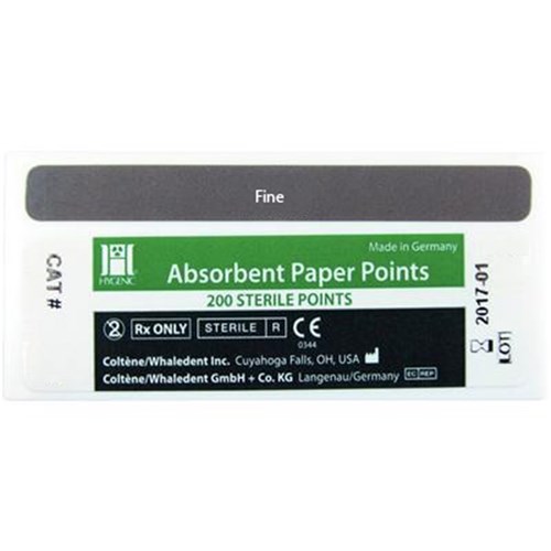 HYGENIC Paper Points Size F Drawer Box of 200 White Points