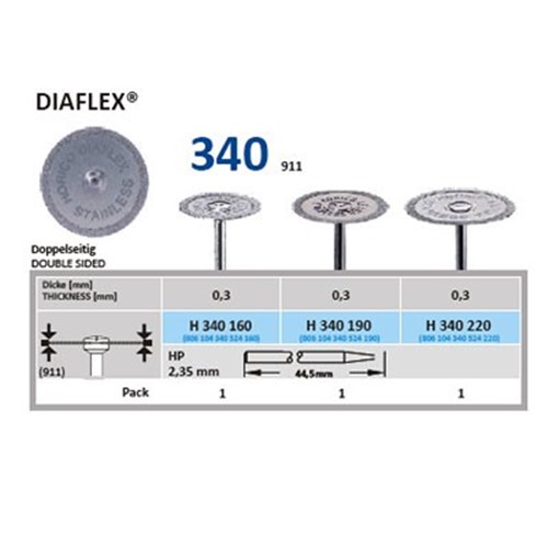 Diamond Disc HORICO #340-220 Flexible Double Side Fine HPx1