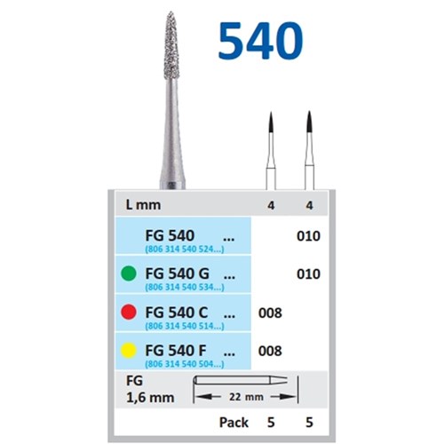 D540F314008 - Horico Diamond Bur - 540F-008 - Needle - Extra Fine ...