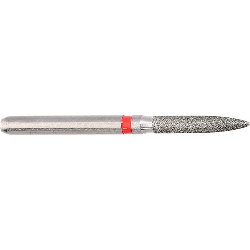 Komet Diamond Bur - 8862-014 - Flame - Fine Red - High Speed, Friction Grip (FG), 5-Pack