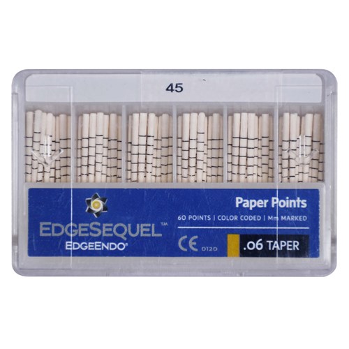 EdgeSEQUEL Paper Point 06 Taper Size 45 Pack of 60