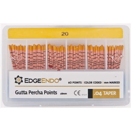 EdgeFILE Gutta Point Size 20 .04 Pack of 60