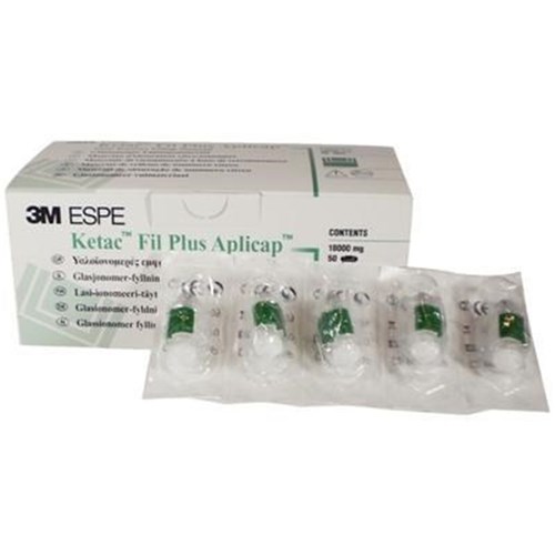 3M Ketac Fil Plus - Glass Ionomer Restorative - Shade A2 Light Yellow - Capsules, 50-Pack