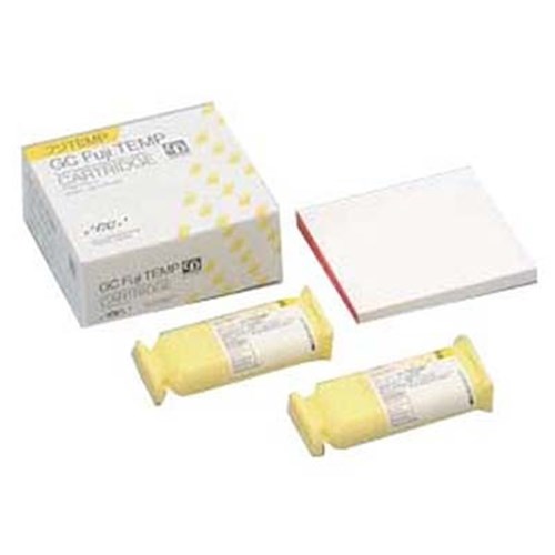 GC FUJI TEMP LT - Self-Cured Glass Ionomer Provisional & Implant Cement - 13.3g Cartridge, 2-Pack and Mixing Pad #22