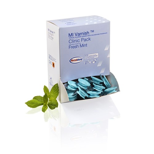 GC MI Varnish - Mint Pack - 0.4ml Unit dose, 100-Pack with 100 Brushes