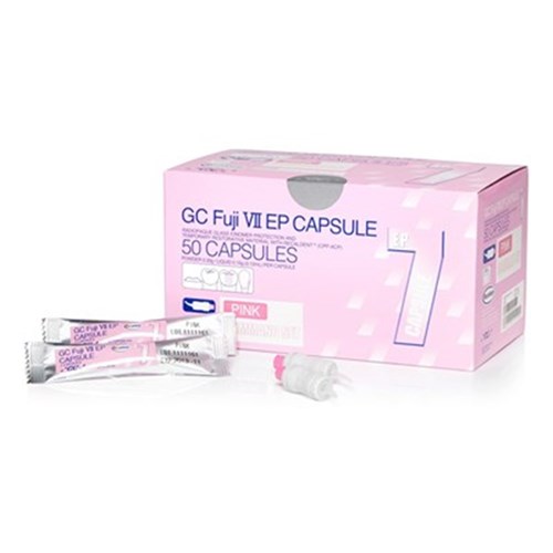 GC FUJI 7 EP Capsules - Glass Ionomer Cement with CPP-ACP - Pink, 50-Pack