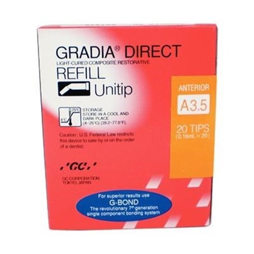 GC GRADIA DIRECT Anterior - Light-Cured Composite - Shade A35 - 0.3g Unitips, 20-Pack