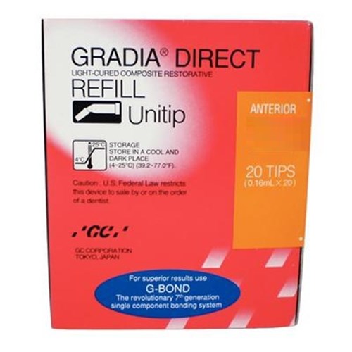 GC GRADIA DIRECT Anterior - Light-Cured Composite - Shade NT Natural Translucent - 0.3g Unitips, 20-Pack