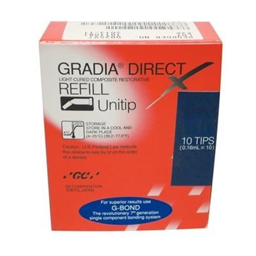 GC GRADIA DIRECT Anterior - Light-Cured Composite - Shade XBW Bleach White - 0.3g Unitips, 10-Pack
