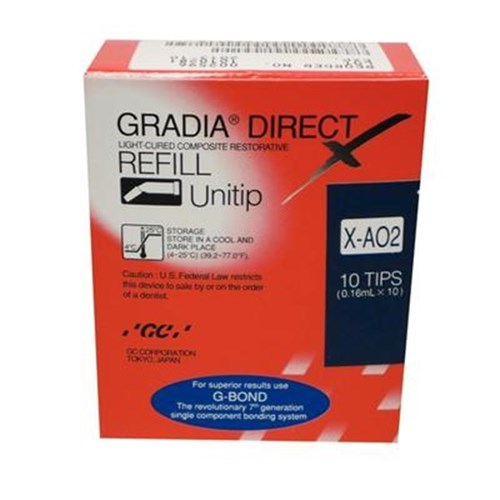 GC GRADIA DIRECT X - Universal Light-Cured Composite - Shade X-AO2 - 0.3g Unitips, 10-Pack