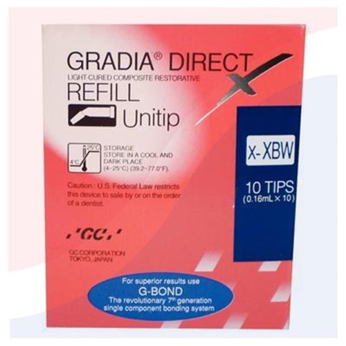 GC GRADIA DIRECT X - Universal Light-Cured Composite - Shade X-BW - 0.3g Unitips, 10-Pack