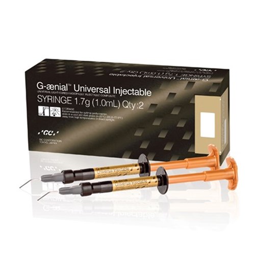 GC GAENIAL Universal Injectable - High Strength Universal Composite - Shade A2 - 1ml Syringe, 2-Pack with 20 Tips