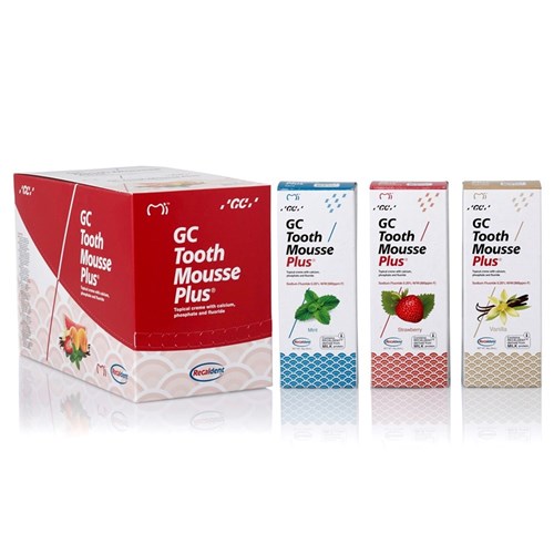GC TOOTH MOUSSE PLUS - Assorted - Strawberry, Mint, Vanilla - 40g Tubes, 10-Pack