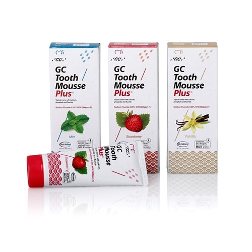 GC TOOTH MOUSSE PLUS - Assorted - Strawberry, Mint, Vanilla - 40g Tubes, 10-Pack