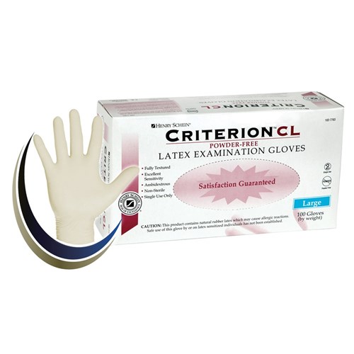 Henry Schein Gloves - Criterion CL - Latex - Non Sterile - Powder Free -  Large, 100-Pack