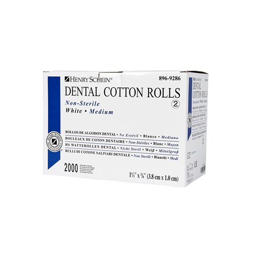 Henry Schein Cotton Rolls - Size 2 - Medium, 2000-Pack