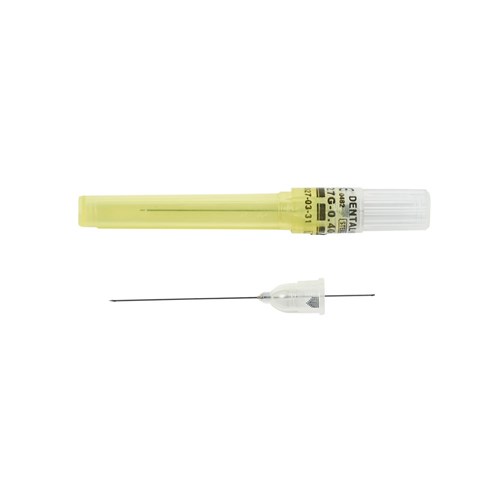 Henry Schein Standard Needles - 27 Gauge - Long 35mm - Yellow, 100-Pack