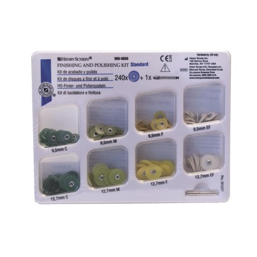 Henry Schein Pop on Discs - Assorted Kit - 9.5mm and 12.7mm - 30 of Each Grit, 240-Pack