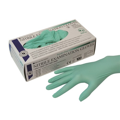 Henry Schein Gloves - Nitrile - Non Sterile - Powder Free - Green Tea Scented - Medium, 100-Pack