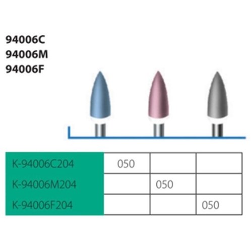 Komet Ceramic Polisher - 94006M - Medium - Pink - Diamond Grit - Slow Speed, Right Angle (RA), 5-Pack