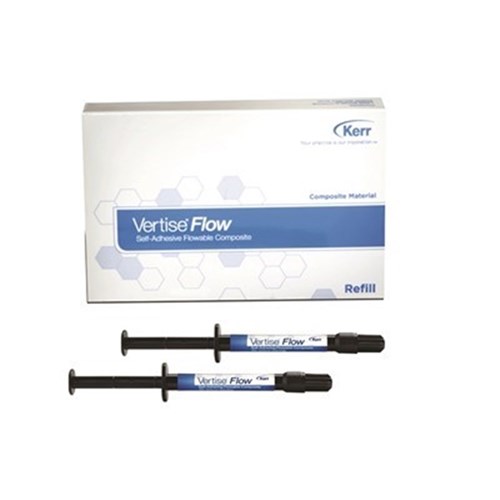 Kerr Vertise Flow - Self-Adhering Flowable Composite - Shade A35 - 2g Syringe, 2-Pack with 20 Tips and 20 Brushes