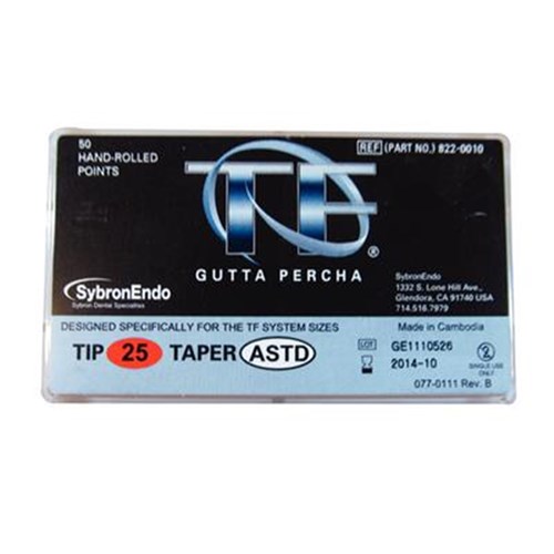 KERR TF Gutta Percha Assorted .04 to .12 Taper Size 25 Box of 50
