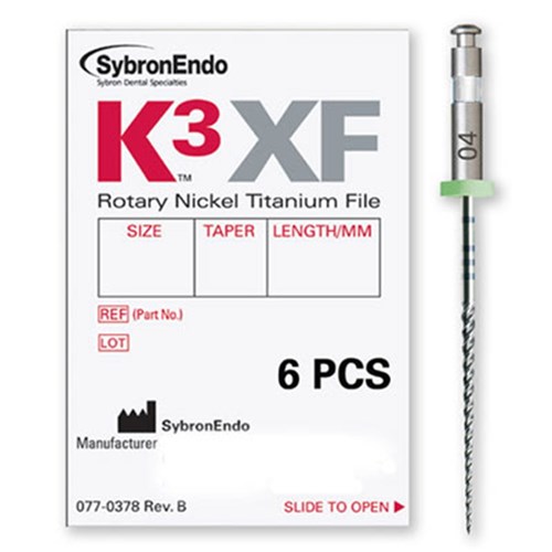 K3 XF File 25mm Size 15 .04 Taper Pack of 6