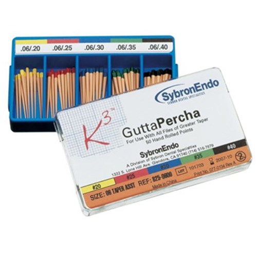 KERR K3 Gutta Percha Size 20-40 .06 Taper Assorted Pack of 50