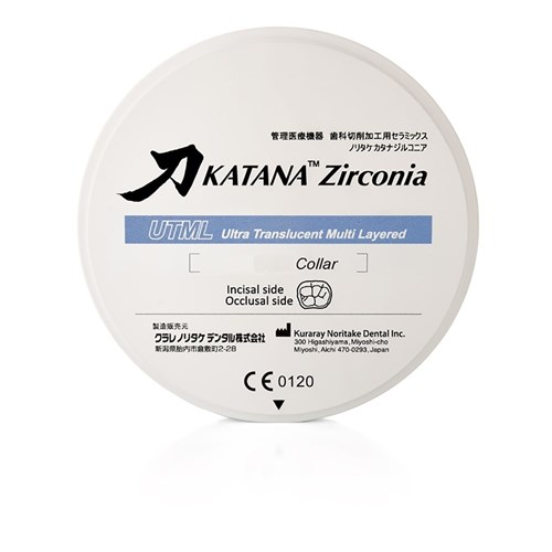 Katana Zirconia Disc - UTML - Shade EA1 - Collar - 14mm/98.5mm