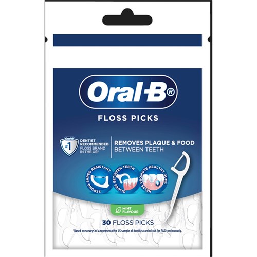 ORAL B Floss Picks Mint Pack of 30