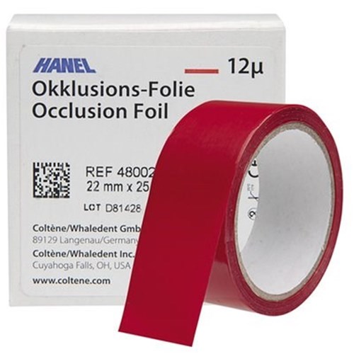 HANEL Occlusion Foil Red Single Sided 22mmx25m 12u Roll