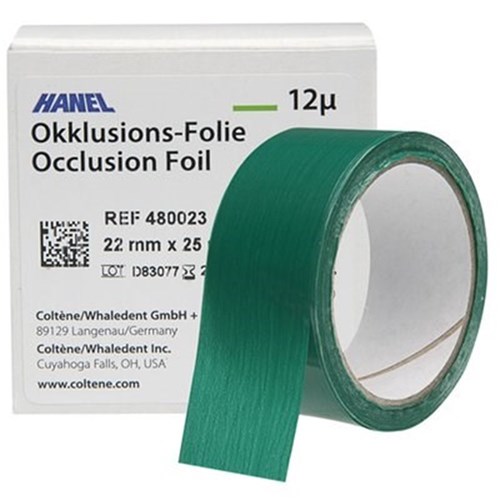 HANEL Occlusion Foil Green Single Sided 22mmx25m 12u Roll