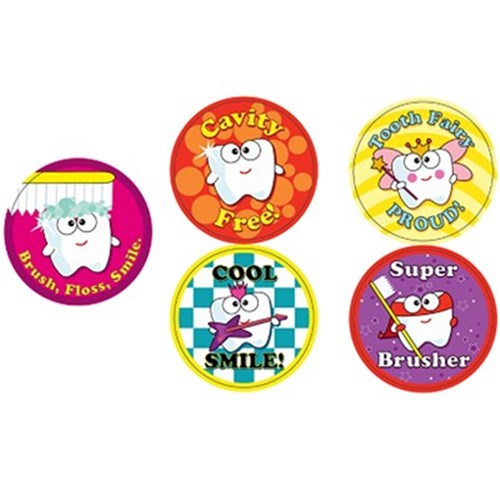 Assorted Dental Stickers Novelty Designs Roll of 100