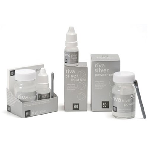 SDI Riva Silver - Silver Alloy Reinforced Glass Ionomer - Kit - 32g Powder and 8.9ml Liquid