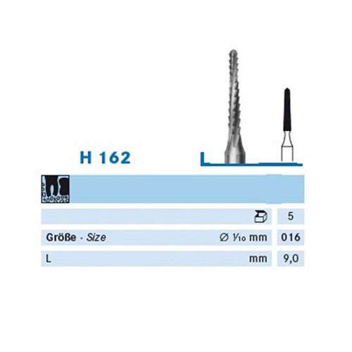 Tungsten Carbide Bur KOMET #H162-016 Lindemann HP x 5