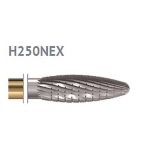 Komet Tungsten Carbide Bur - H250NEX-040 - Cutter - Straight (HP), 1-Pack