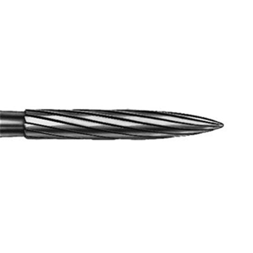 Komet Tungsten Carbide Bur - H48L-010 - Finishing Flame - High Speed, Friction Grip (FG), 5-Pack