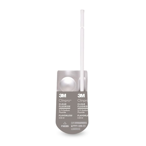 Clinpro Clear Fluoride Flavourless 0.5ml 50pk
