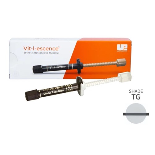 Ultradent Vit-l-escence - Esthetic Restorative Material - Shade Translucent Gray - 2.5g Syringe