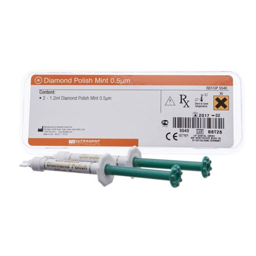 Ultradent Diamond Polish - Mint Flavoured - 0.5 Micron - 1.2ml Syringe, 2-Pack