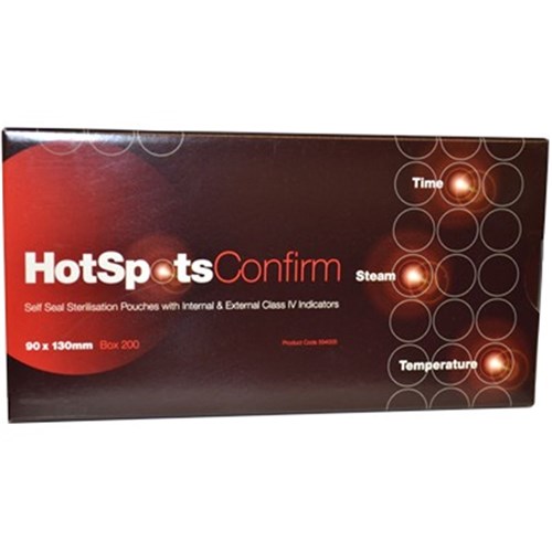 HOTSPOTS Sterilisation Pouch 90 x 130mm Box of 200