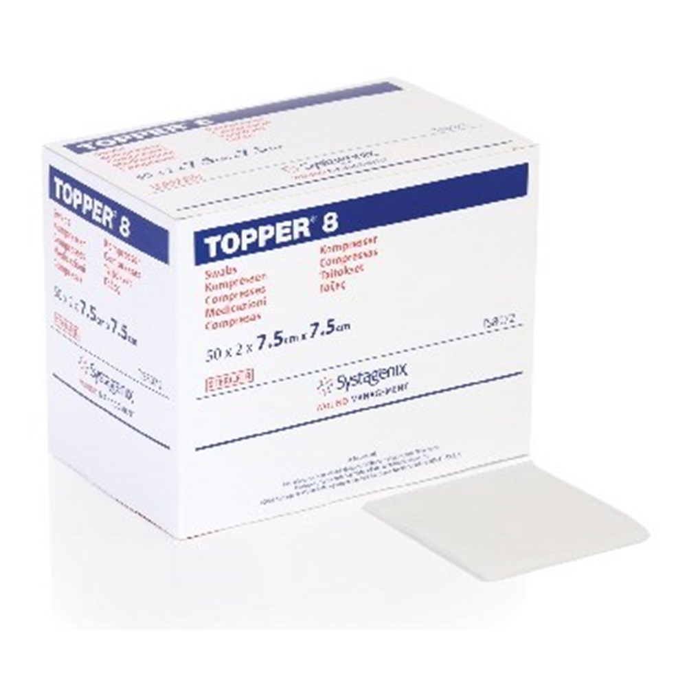 JJTS8072 TOPPER Gauze Sterile 7.5x7.5cm Carton of 50 Packs of 2 Henry Schein Australian