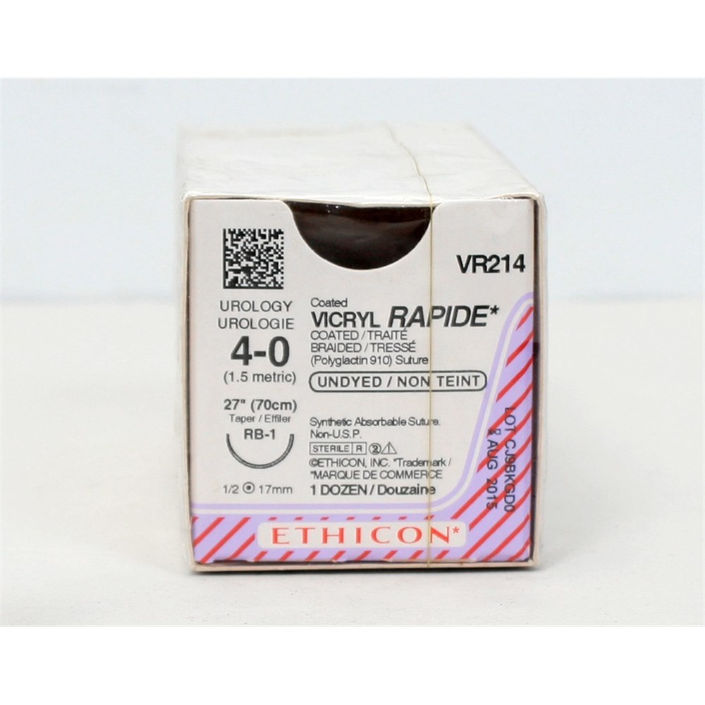 Johnson Johnson Suture Ethicon Vicryl Rapid 17mm 4 0 RB1 1 2 Johnson Johnson Suture Ethicon Vicryl Rapid 17mm 4 0 RB1 1 2